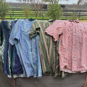 Wrangler Men's Pearl Snap Short Sleeve Shirts